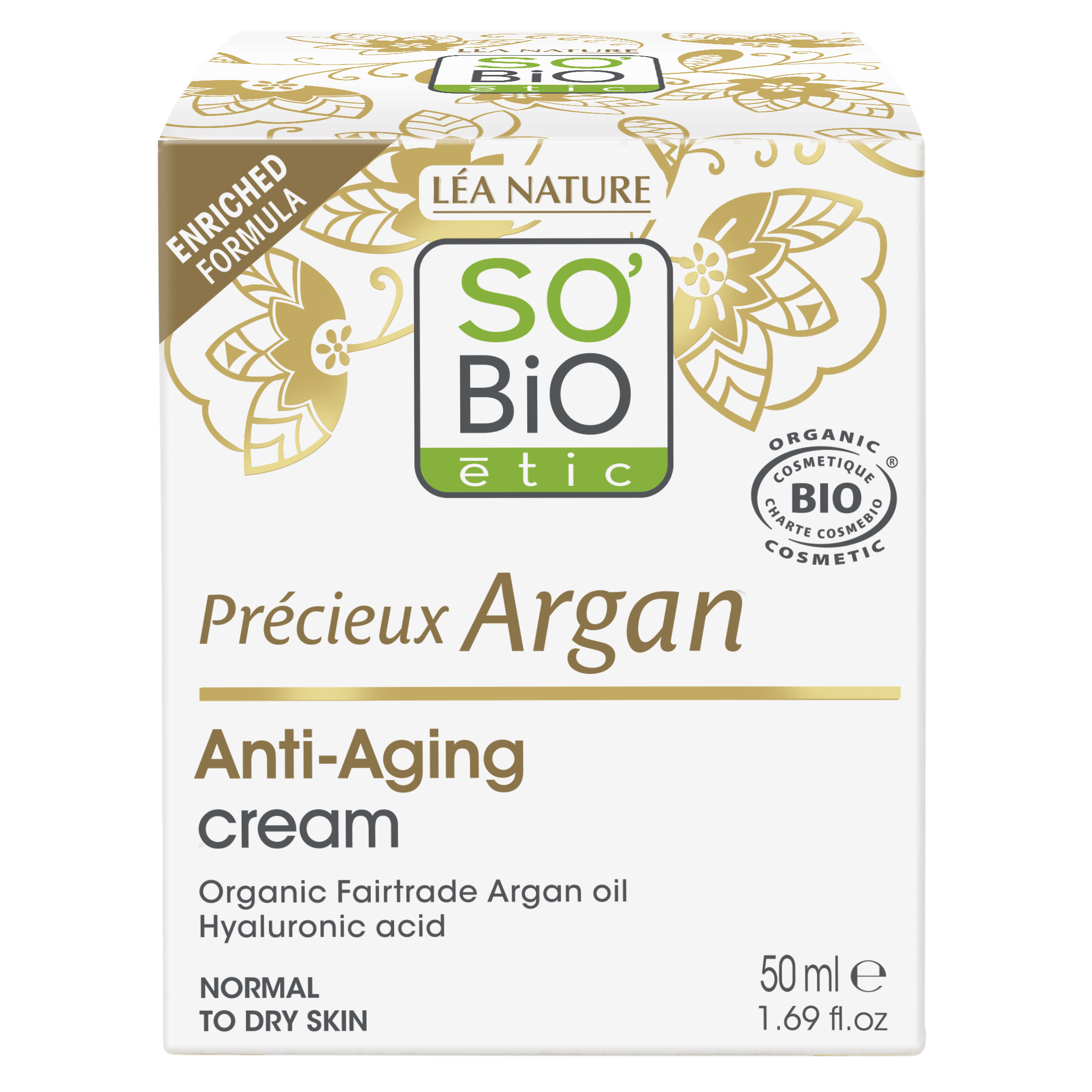 SO’BiO étic Anti-age Precieux Argan Krém denní BIO (50 ml) - hydratuje, zpevňuje a rozjasňuje pleť