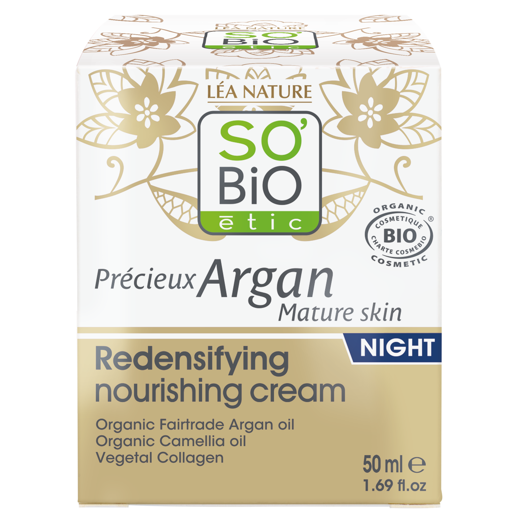 SO’BiO étic Anti-age Precieux Krém noční výživný a zpevňující GOLD BIO (50 ml) - ideální pro zralou pleť