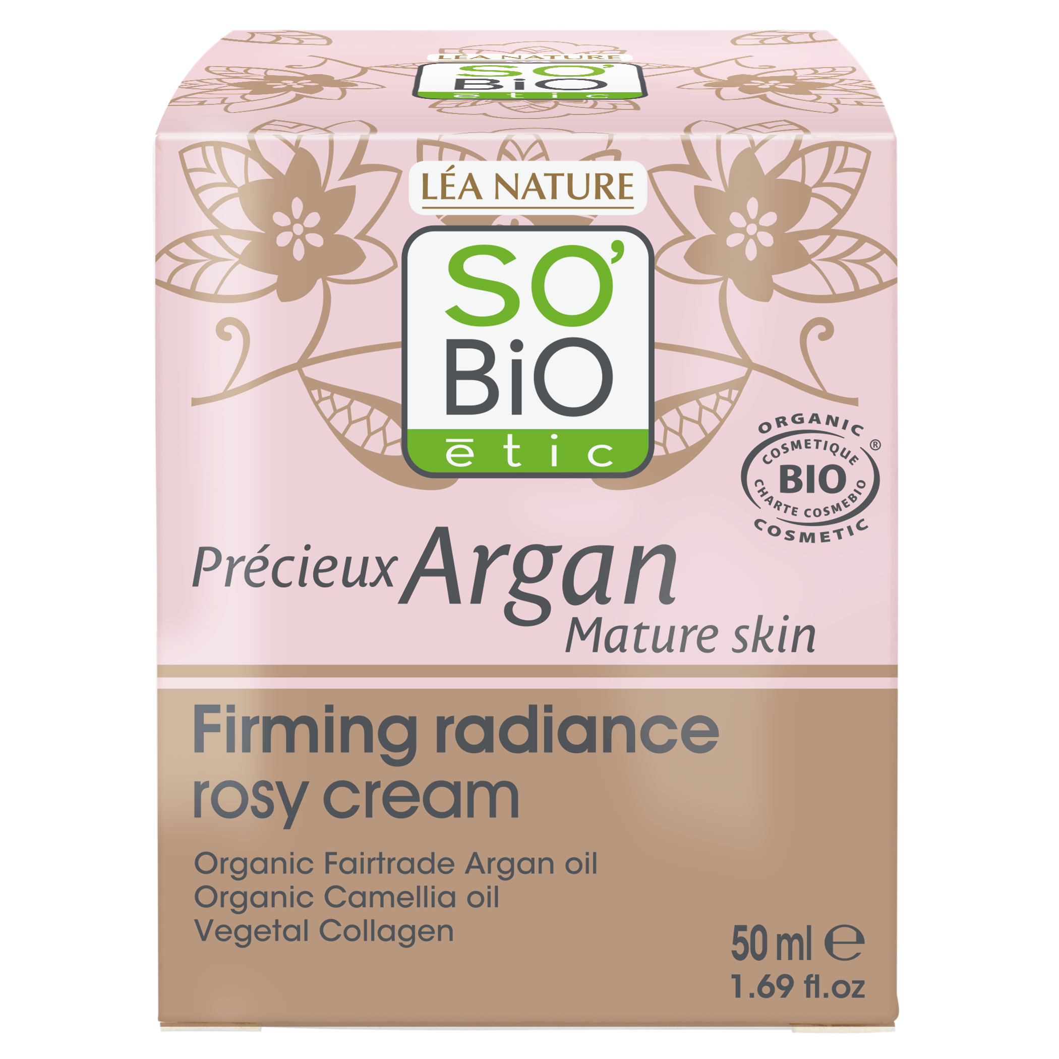 SO’BiO étic Anti-age Precieux Argan Krém růžový denní pro zpevnění GOLD BIO (50 ml) - zpevňuje a rozjasňuje pleť