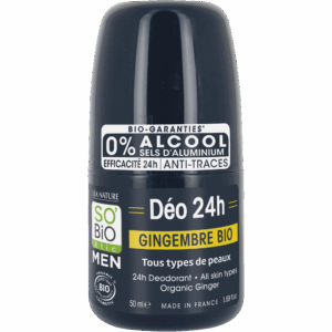 SO’BiO étic Deodorant roll-on 24h MEN - zázvor BIO (50 ml) - účinný až 24 hodin