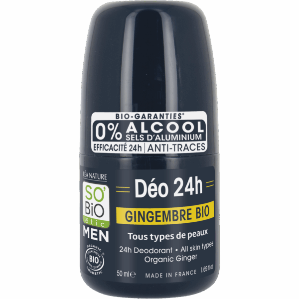 SO’BiO étic Deodorant roll-on 24h MEN - zázvor BIO (50 ml) - účinný až 24 hodin