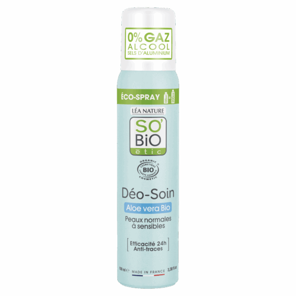 SO’BiO étic Deodorant přírodní ECO SPRAY 24h - Aloe vera BIO (100 ml) - účinný až 24 hodin