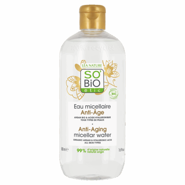 SO’BiO étic Anti-Age Precieux Argan Voda micelární Anti-age s hyaluronem BIO (500 ml) - s kyselinou hyaluronovou