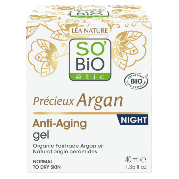 SO’BiO étic Anti-age Precieux Argan Gel noční BIO (50 ml) - regeneruje a vyhlazuje pleť