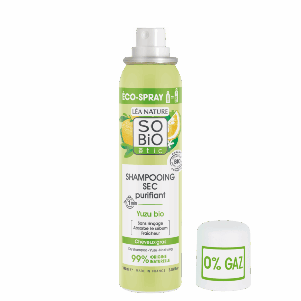 SO’BiO étic Čisticí suchý šampon ve spreji s Yuzu BIO (100 ml) - zanechává vlasy svěží a hladké