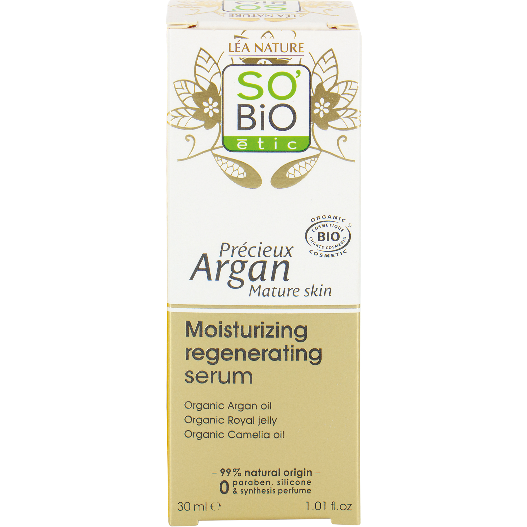 SO’BiO étic Anti-Age Precieux Argan Sérum hydratační a regenerační GOLD BIO (30 ml) - s kyselinou hyaluronovou