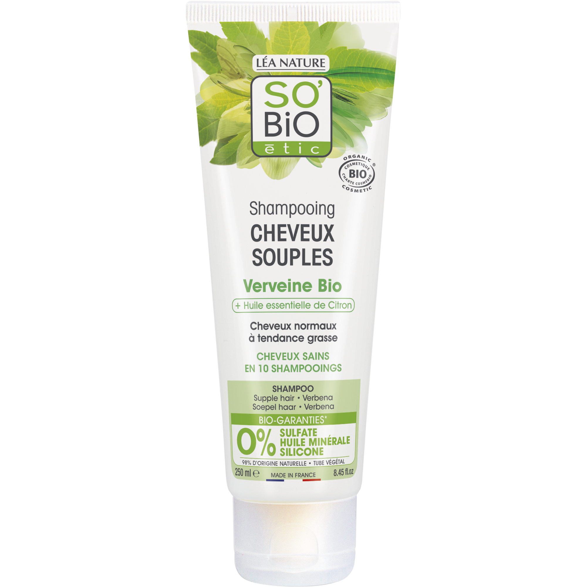 SO’BiO étic Šampon jemný verbena-citron BIO (250 ml) - ideální pro mastné vlasy