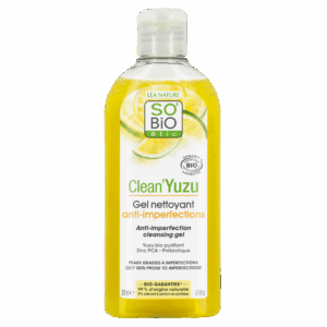 SO’BiO étic Gel čisticí proti nedokonalostem pleti - Clean Yuzu BIO (200 ml) - ideální pro mastnou pleť
