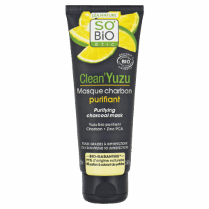 SO’BiO étic Maska pleťová čisticí s aktivním uhlím - Clean Yuzu BIO (75 ml) - ideální pro mastnou pleť