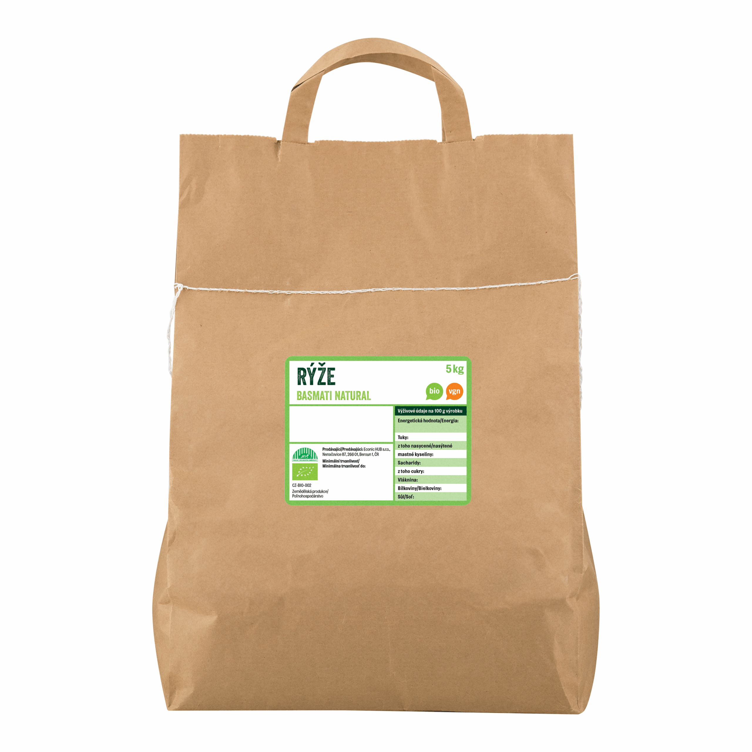 Rýže basmati natural 5 kg BIO   COUNTRY LIFE