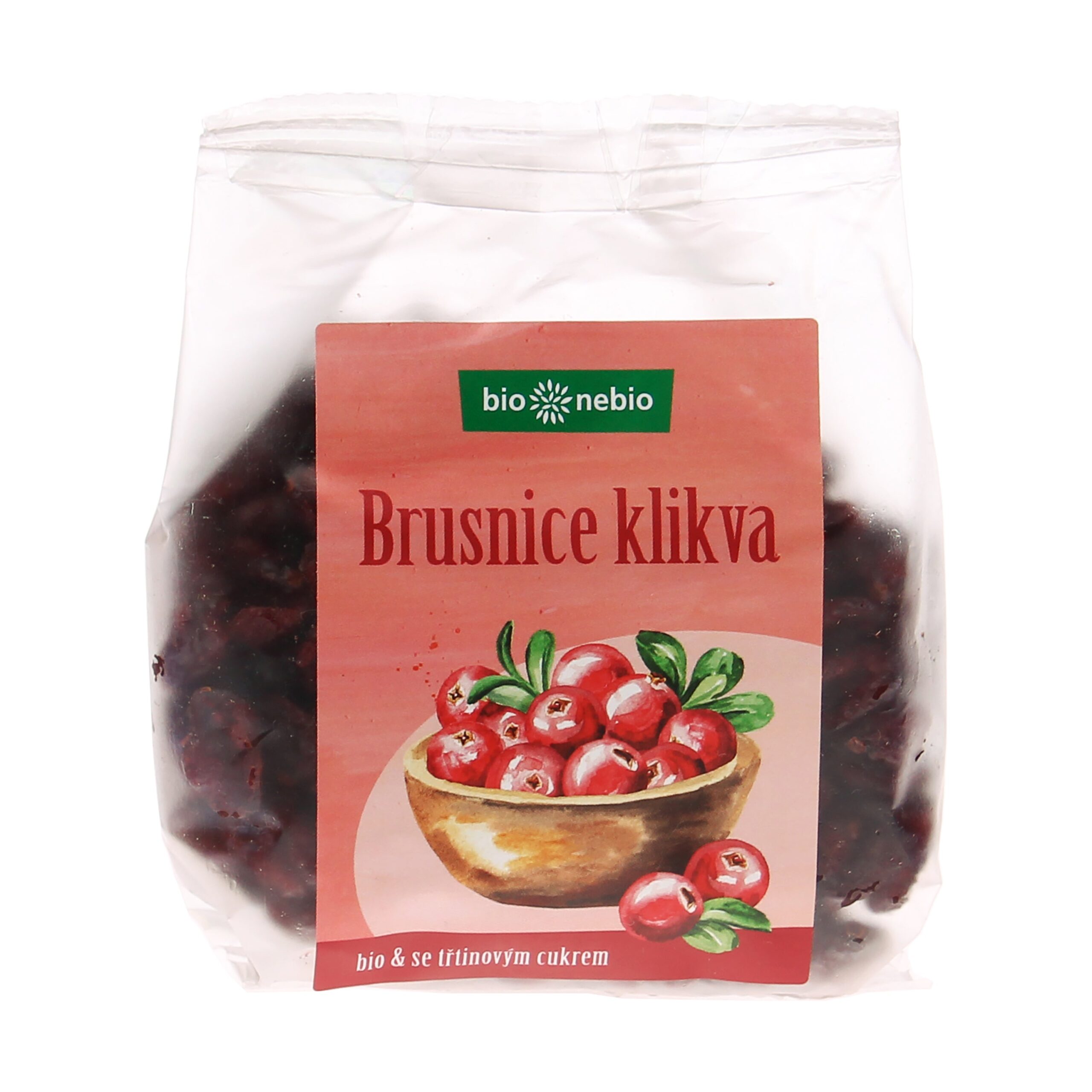 Klikva brusnice se třtinovým cukrem 200 g BIO   BIO NEBIO