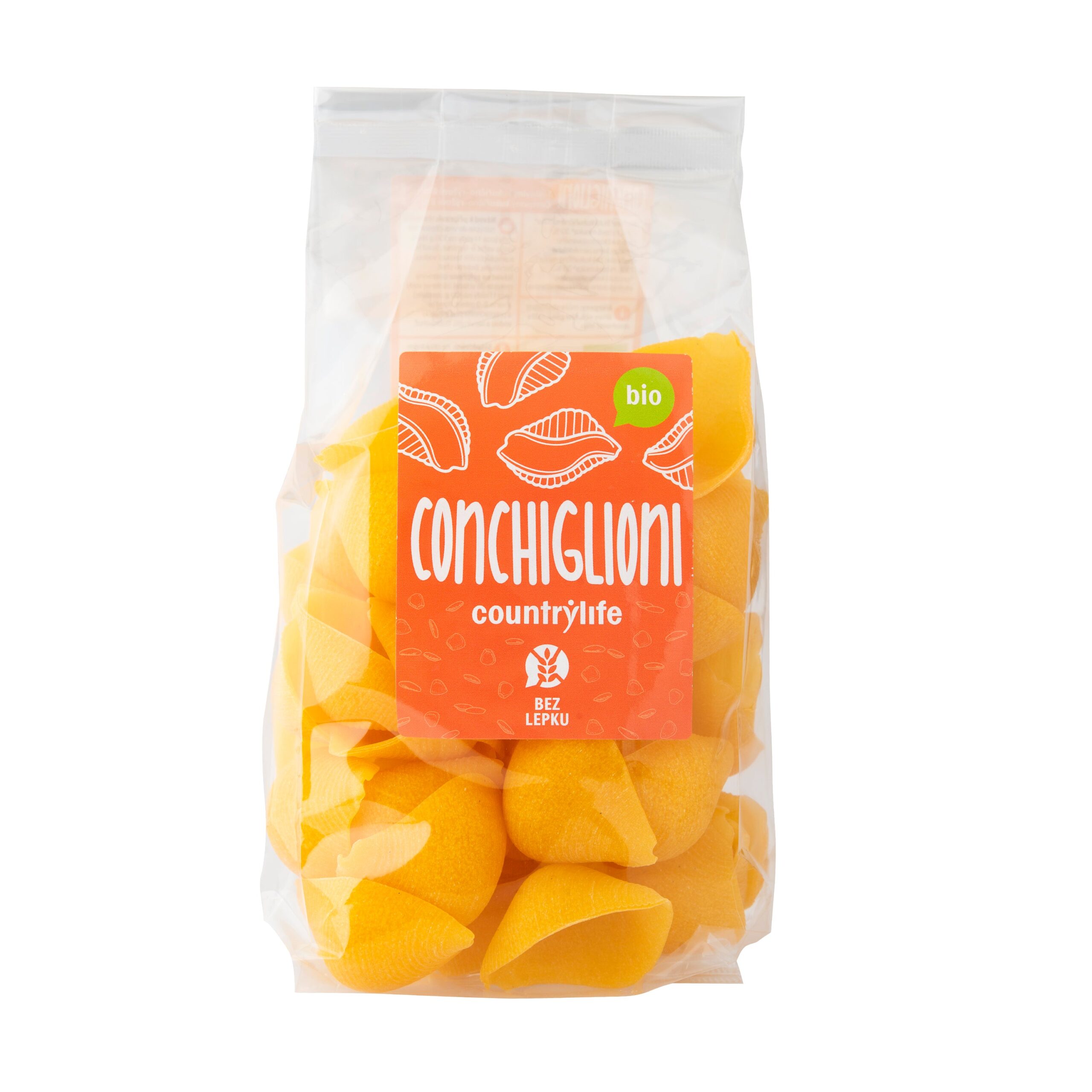 Těstoviny conchiglioni kukuřično-rýžové 300 g BIO   COUNTRY LIFE