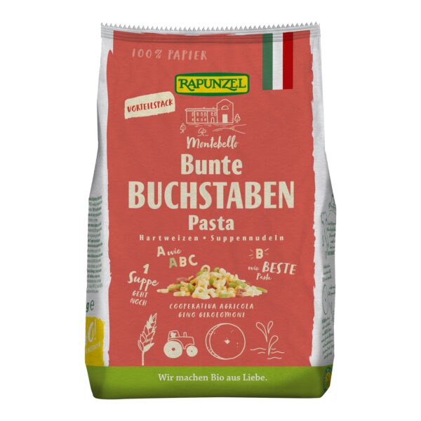 Písmenka semolina barevná 500 g BIO   RAPUNZEL