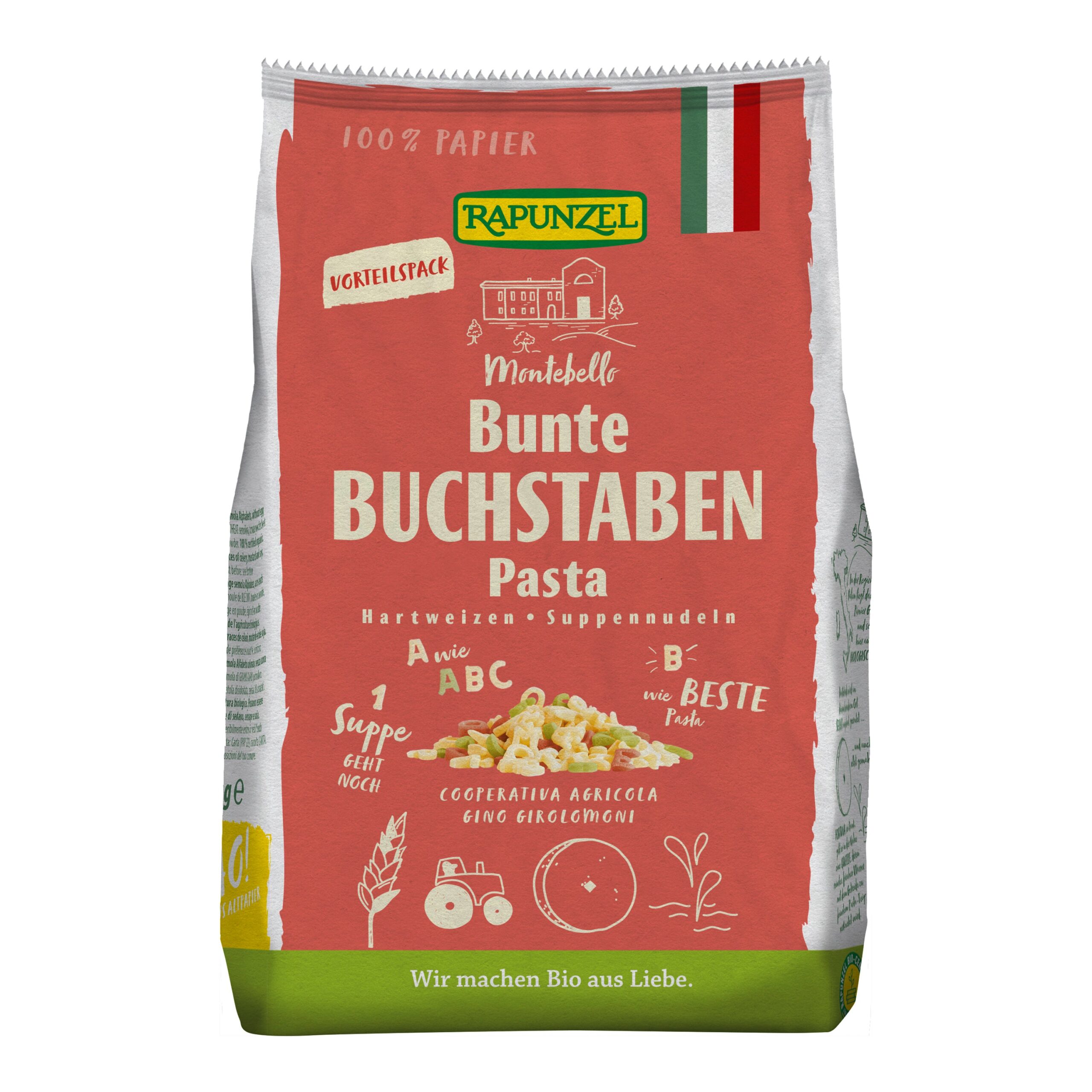 Písmenka semolina barevná 500 g BIO   RAPUNZEL