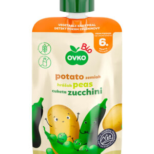 Příkrm brambory, hrášek, cuketa - kapsička 90 g BIO   OVKO