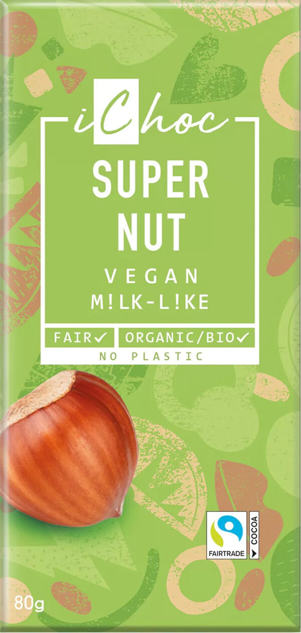 iChoc Čokoláda s lískovými oříšky BIO (80 g) - fair trade kvalita
