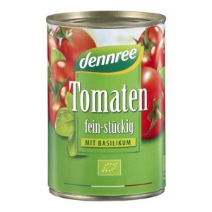 Rajčata krájená s bazalkou 400 g BIO   DENNREE