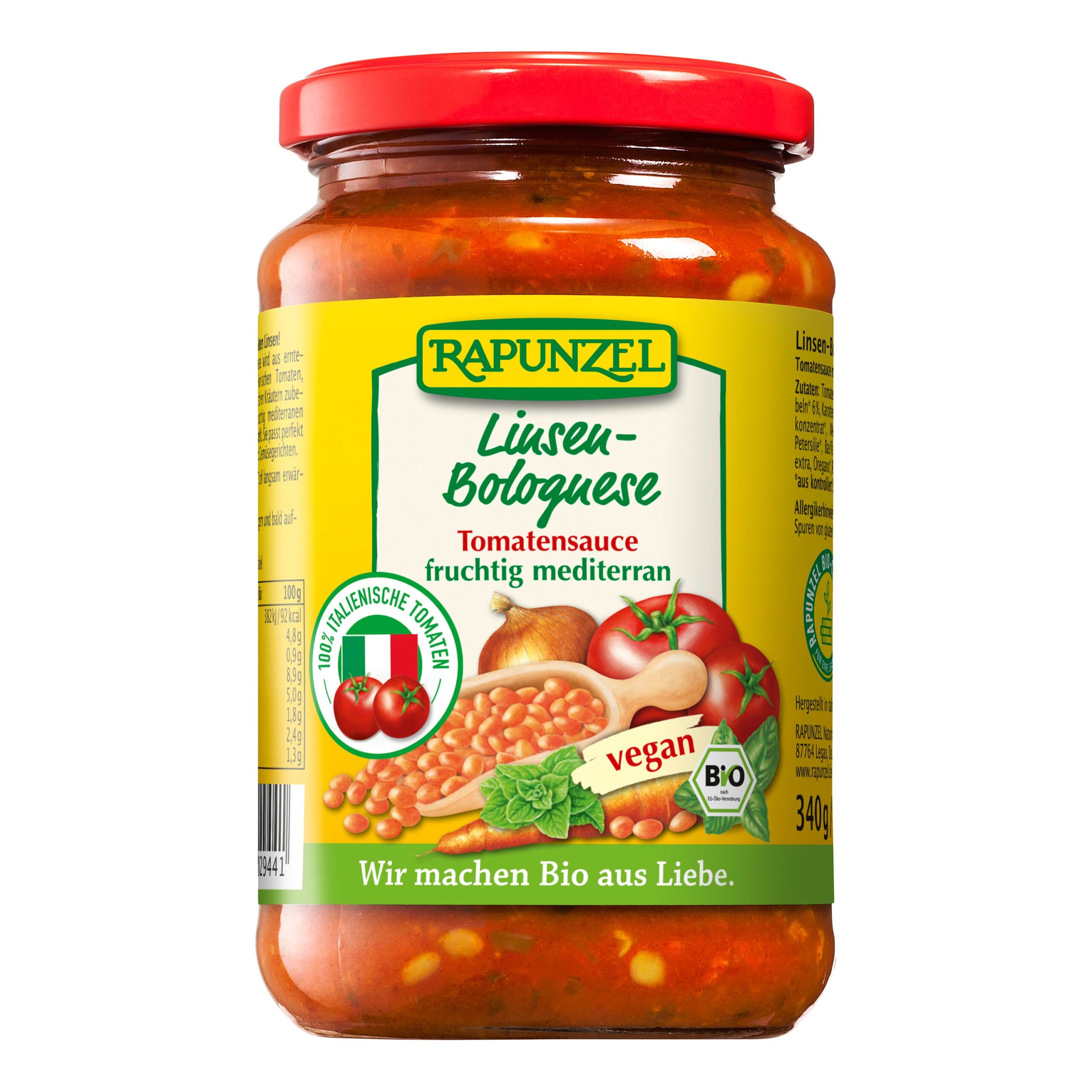 Omáčka boloňská s červenou čočkou 340 g BIO   RAPUNZEL