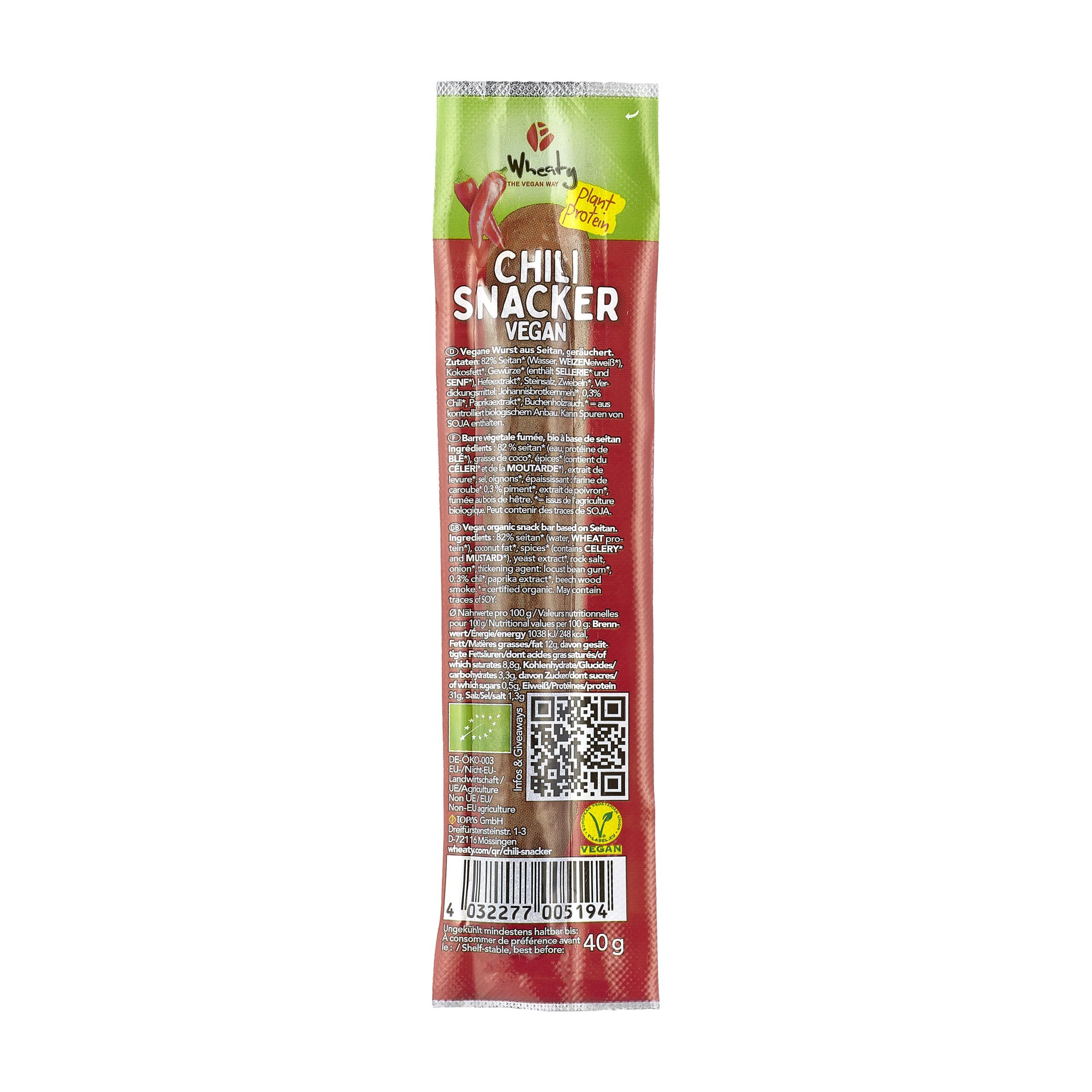 Chilli snacker 40 g BIO   WHEATY