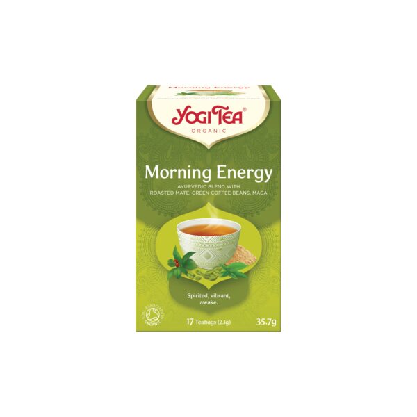 Čaj Ranní energie 17 sáčků 35,7 g BIO   YOGI TEA - spojení maté, zeleného čaje a kávy
