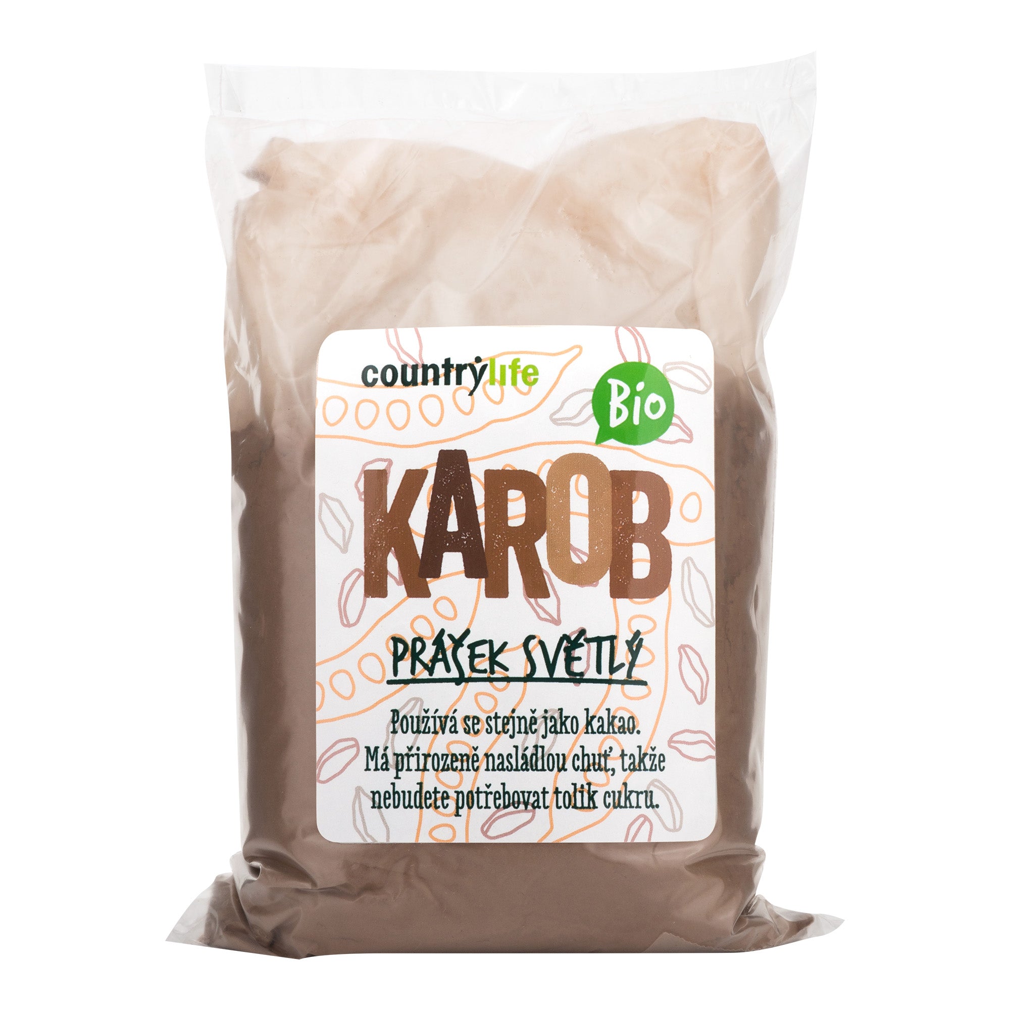 Karobový prášek světlý 500 g BIO   COUNTRY LIFE