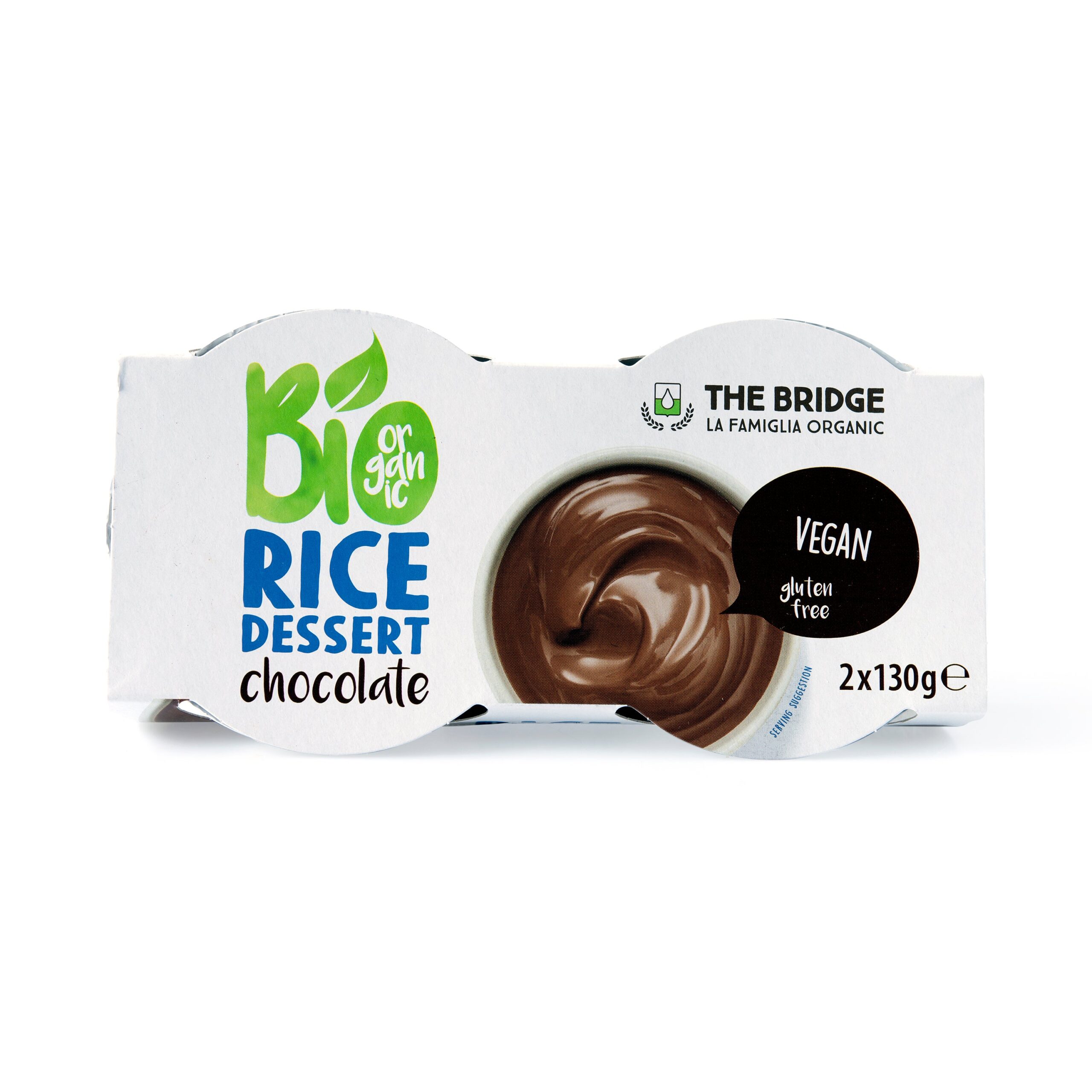 Dezert rýžový čokoláda 2x130 g BIO   THE BRIDGE