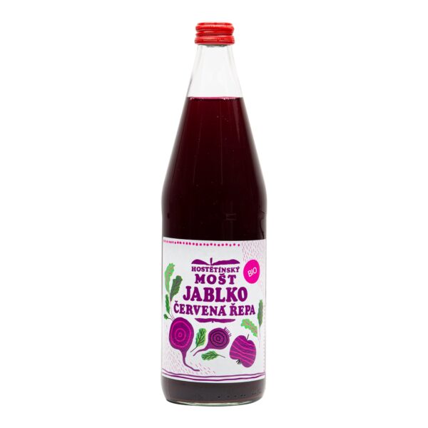 Mošt jablečný s červenou řepou 750 ml BIO   MOŠTÁRNA HOSTĚTÍN