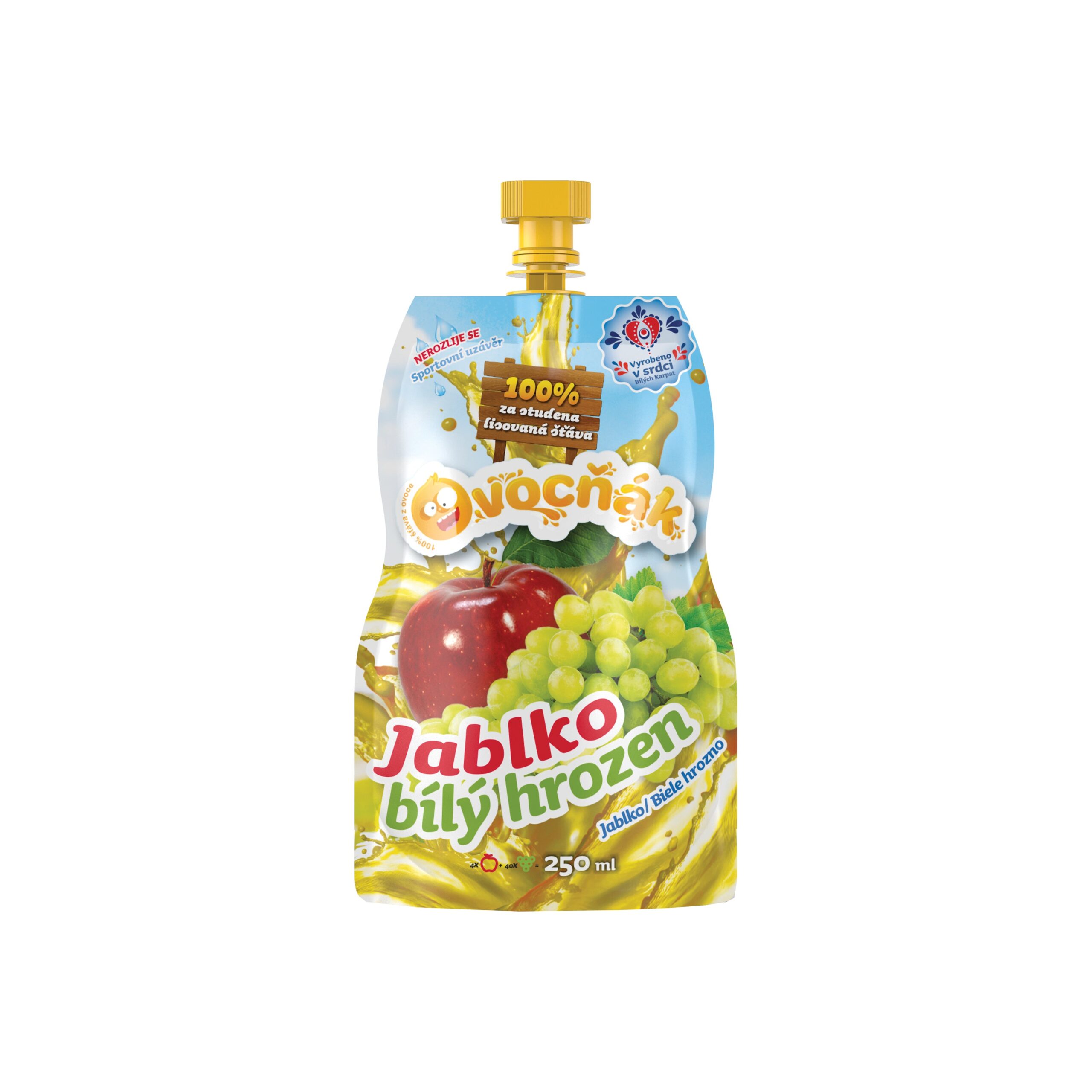 Mošt ovocný jablko-bílý hrozen 250 ml   OVOCŇÁK