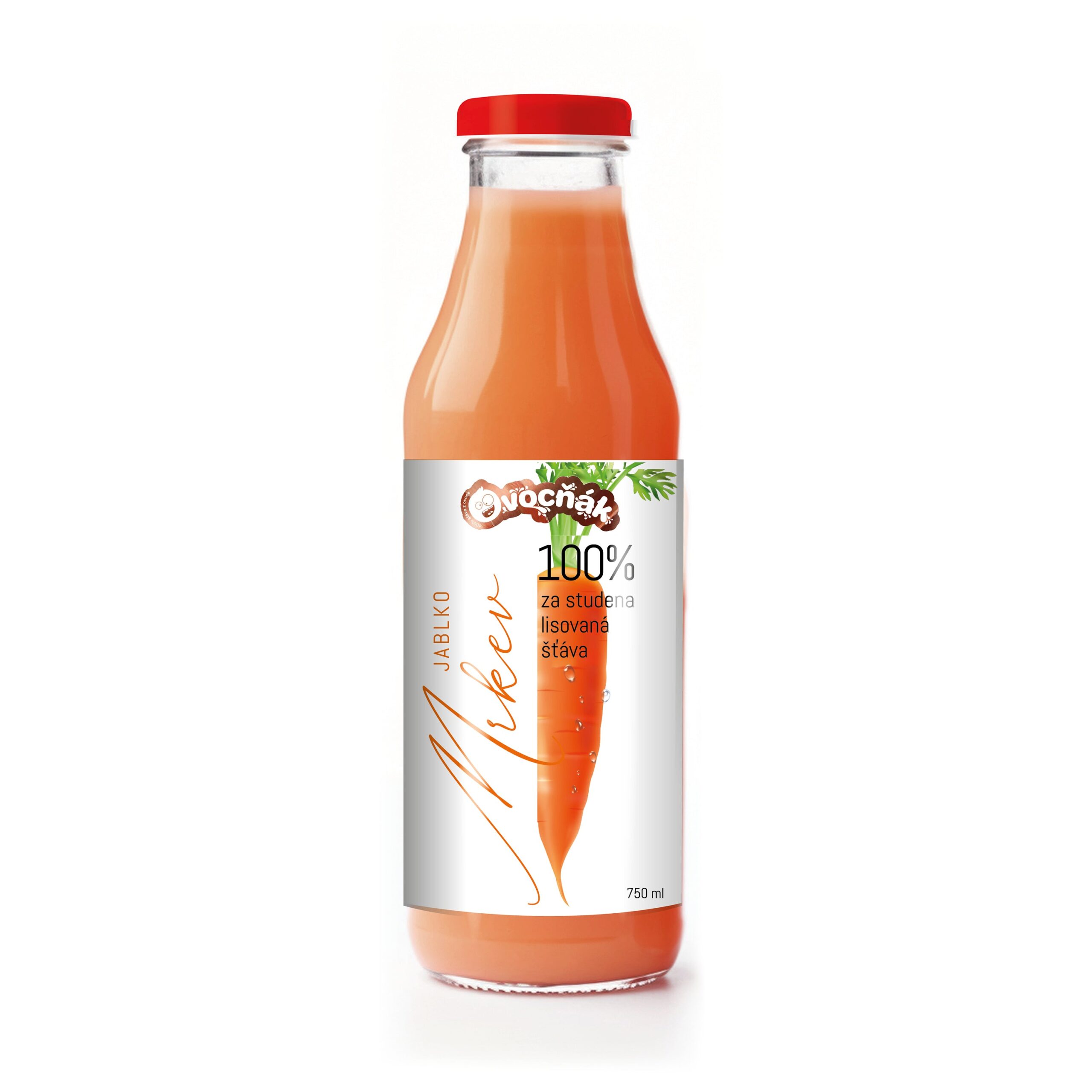 Mošt ovocný jablko-mrkev sklo 750 ml   OVOCŇÁK