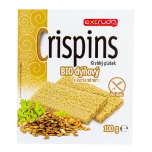 Chlebíček dýňový s koriandrem Crispins bezlepkový 100 g BIO   EXTRUDO