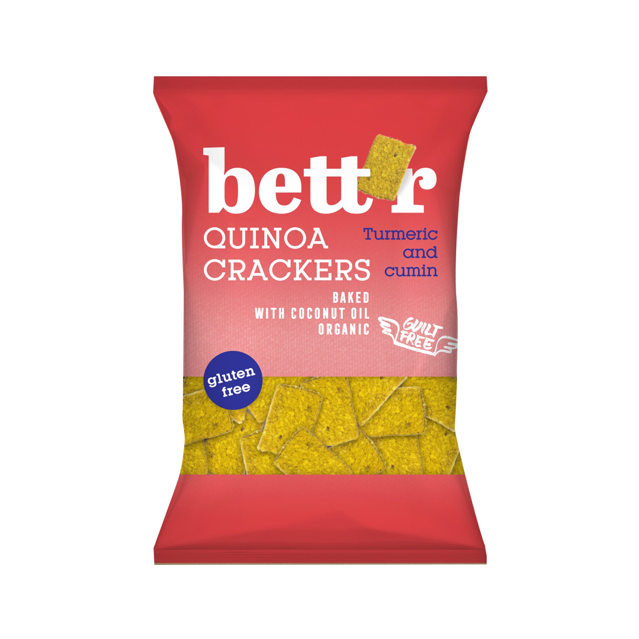 Krekry quinoové s kurkumou a kmínem bezlepkové 100 g BIO   BETT´R
