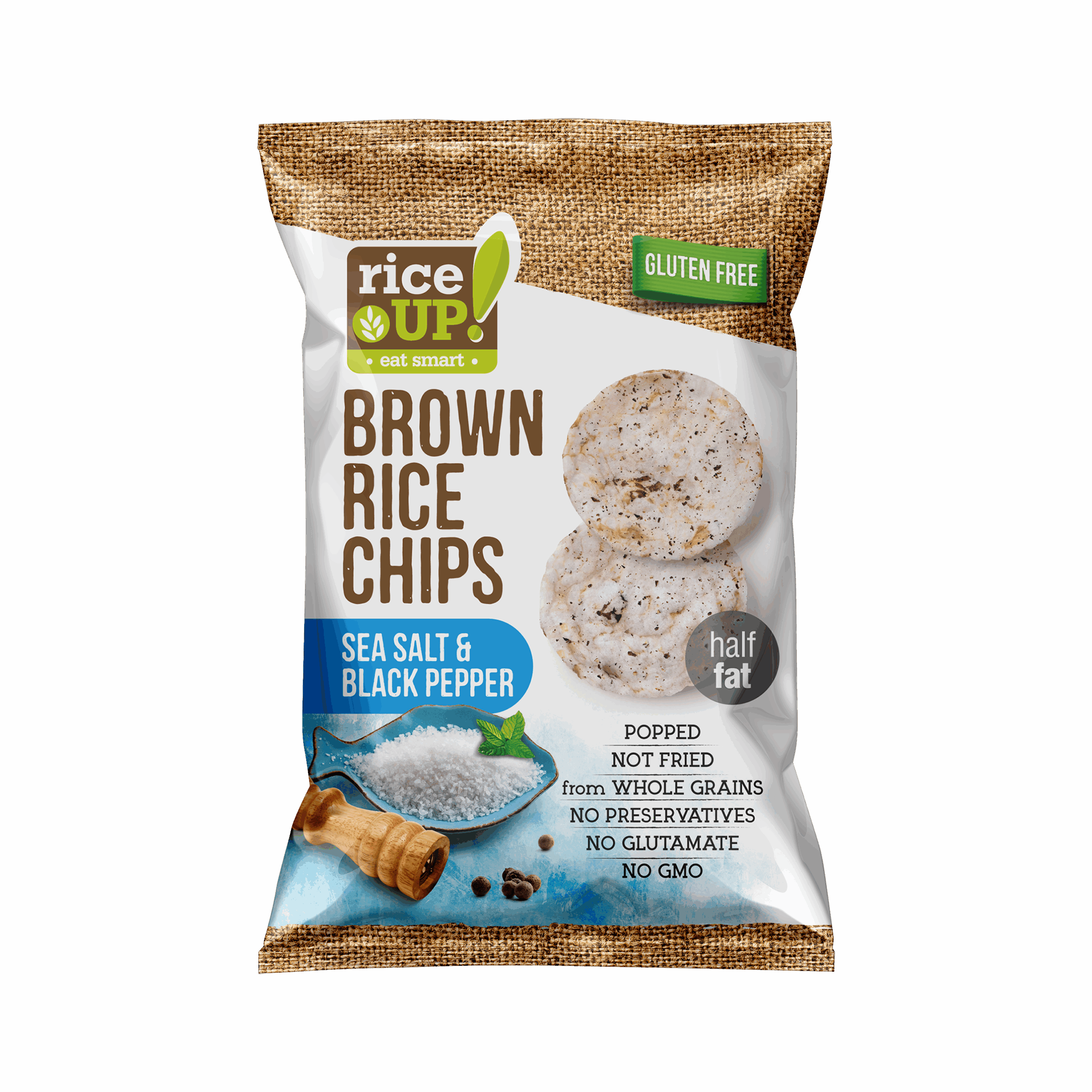 Chipsy rýžové sůl a pepř 60 g   RICE UP