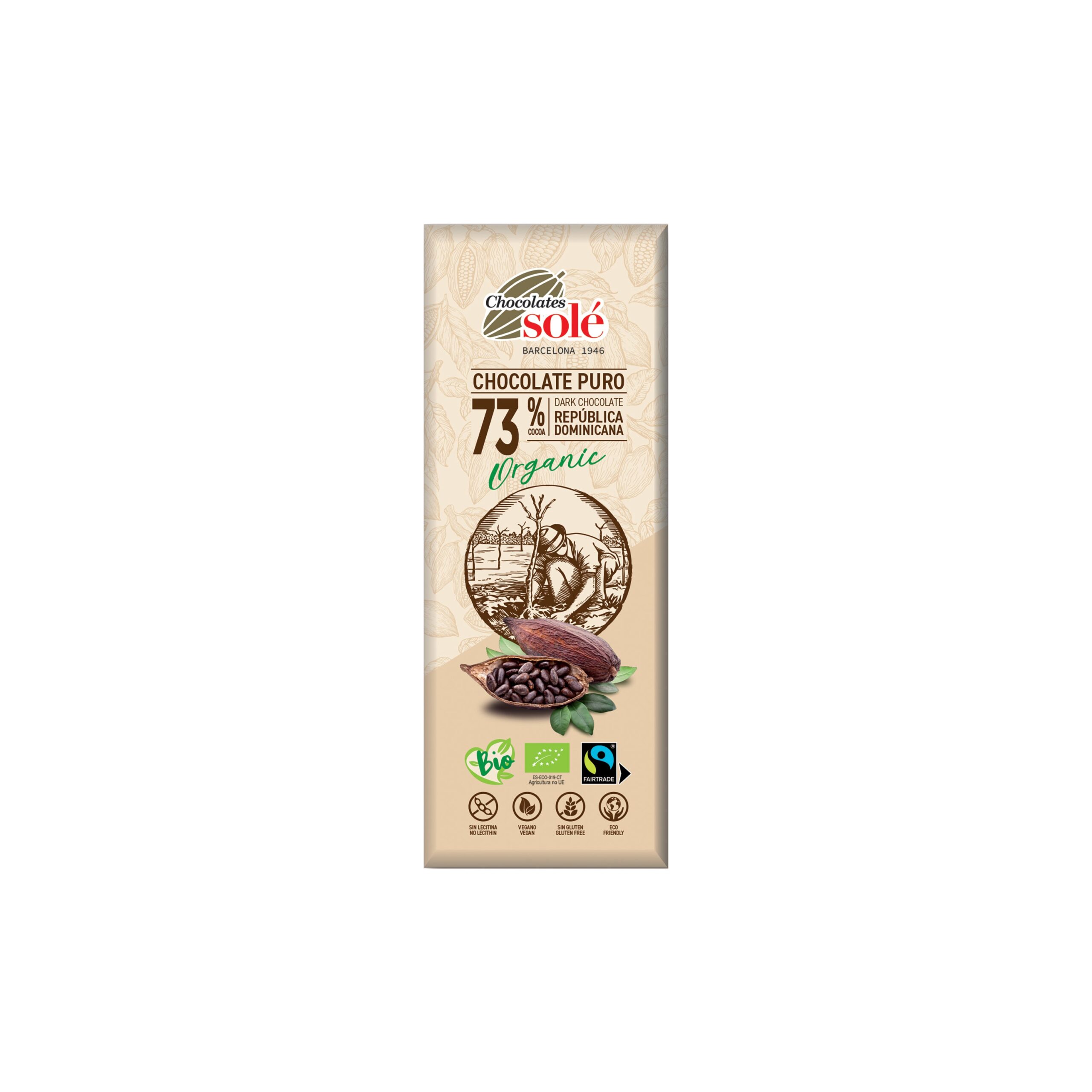 Čokoláda hořká 73 % 25 g BIO   SOLÉ