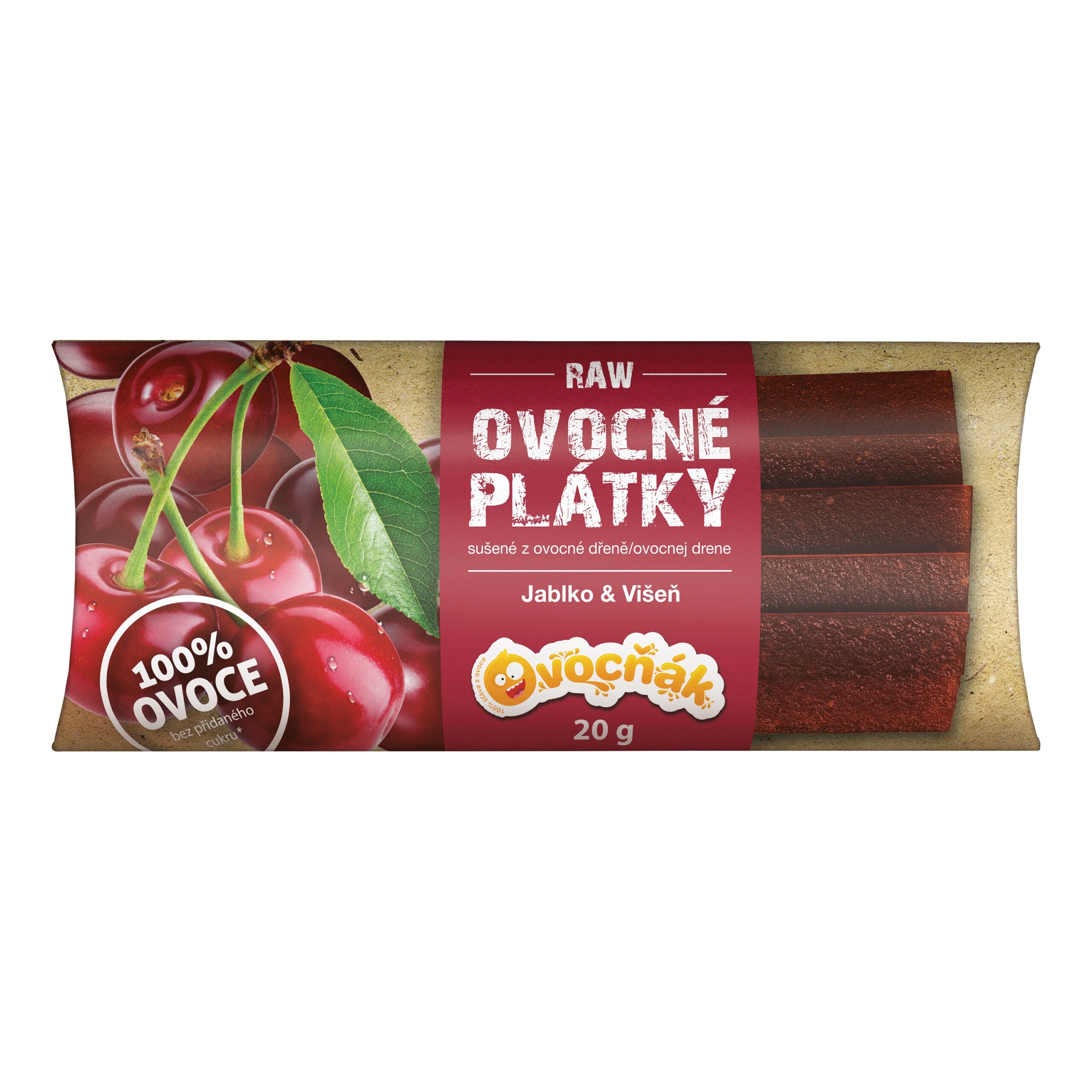 Plátky ovocné jablko-višeň 20 g   OVOCŇÁK