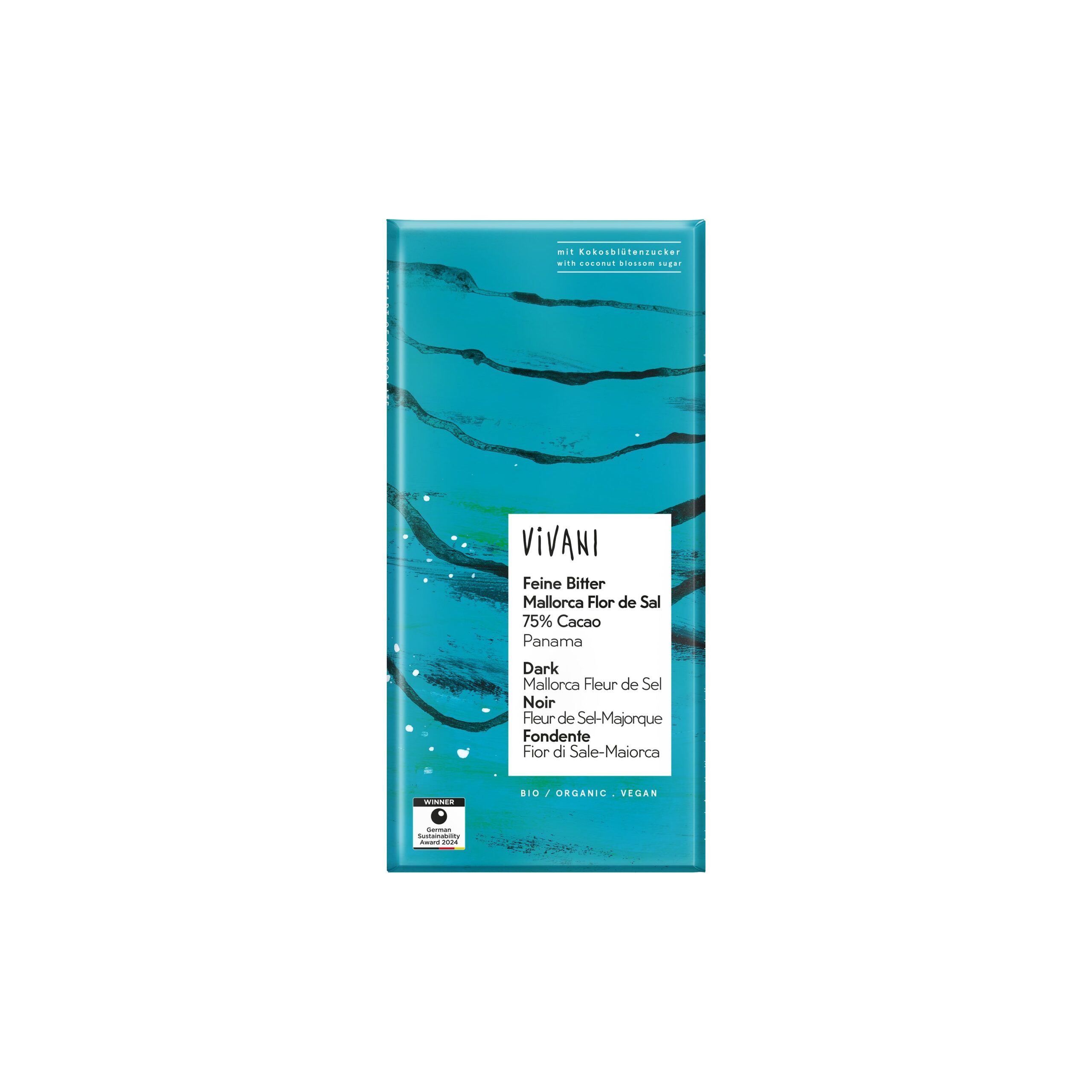 Vivani Čokoláda hořká se solí Fleur de Sel BIO (80 g) - hořko-slané čokoládové potěšení