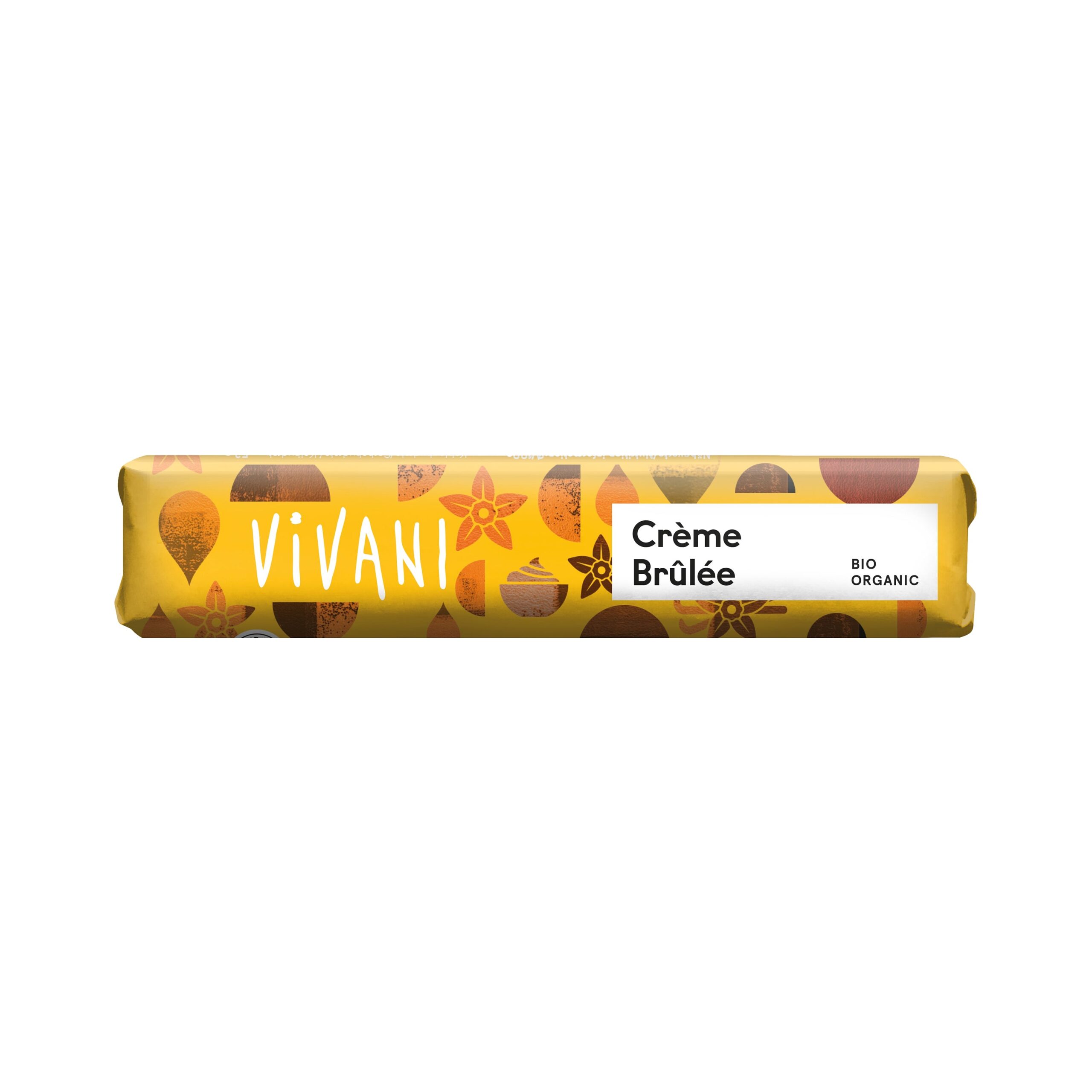 Tyčinka mléčná čokoláda Creme brulée 40 g BIO   VIVANI