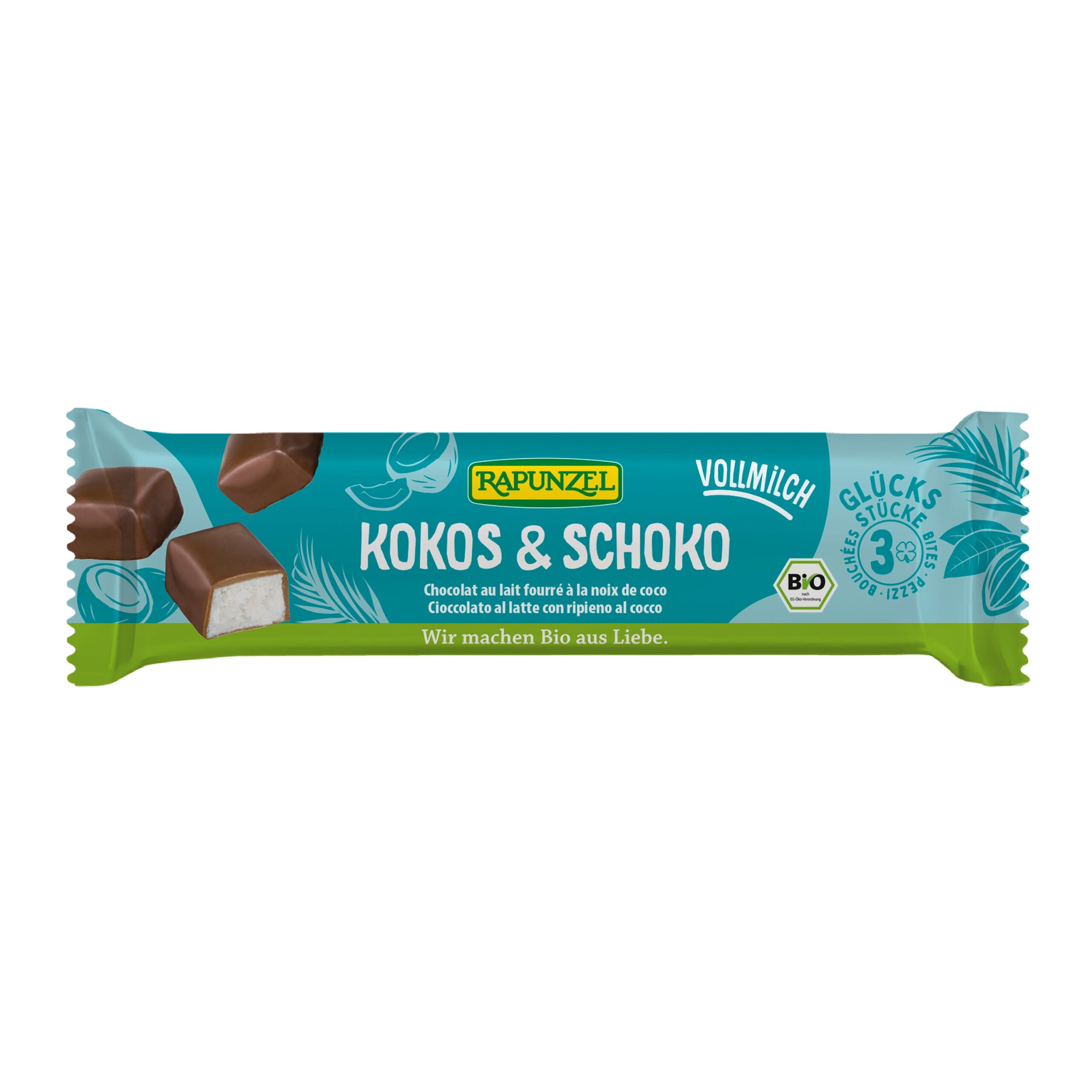Kokos v mléčné čokoládě 50 g BIO   RAPUNZEL