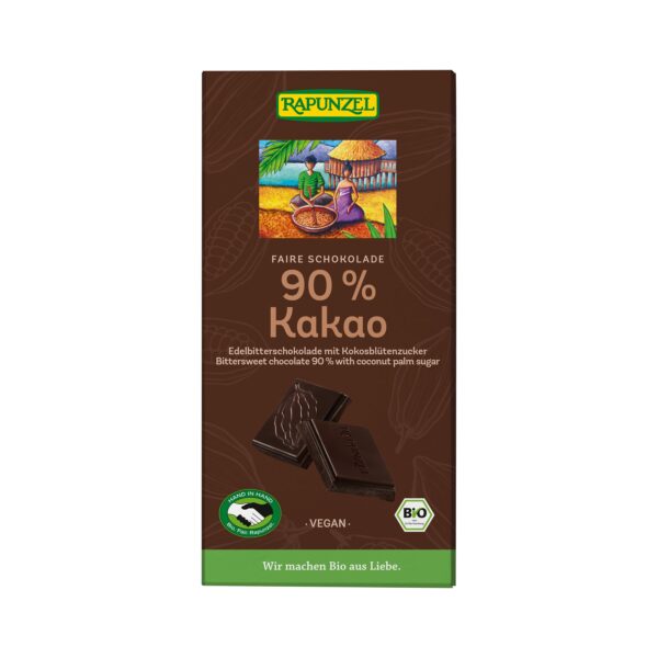 Čokoláda hořká 90 % s kokosovým cukrem 80 g BIO   RAPUNZEL