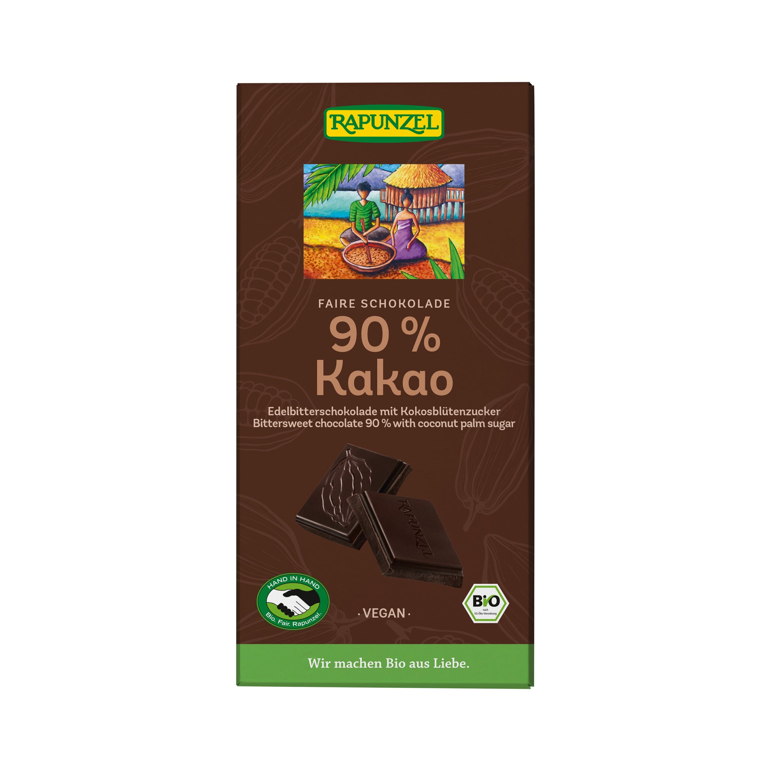 Čokoláda hořká 90 % s kokosovým cukrem 80 g BIO   RAPUNZEL
