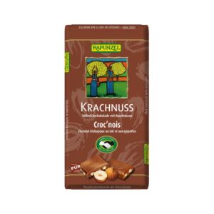 Čokoláda mléčná s celými oříšky 100 g BIO   RAPUNZEL