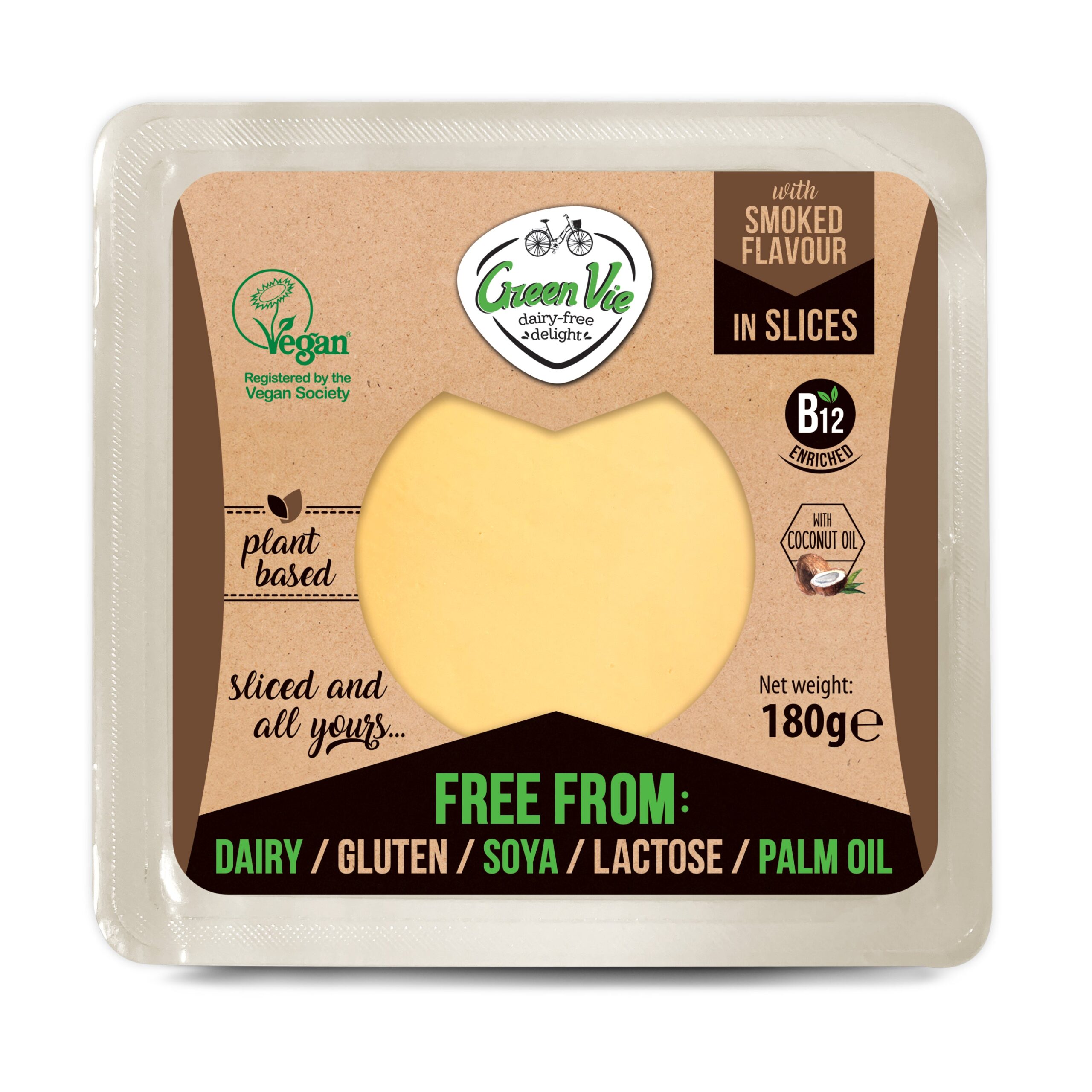 Plátky s příchutí uzené goudy 180 g   GREENVIE