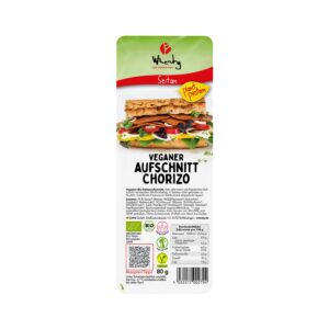 Plátky seitan s příchutí chorizo 80 g BIO   WHEATY