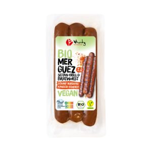 Seitan alternativa klobásy uzená Merguez 120 g BIO   WHEATY
