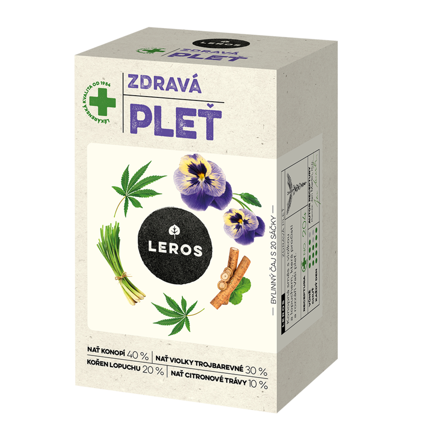 LEROS Bylinný čaj Zdravá pleť - nálev. sáčky (20 x 1,5 g) - pročistí a rozzáří pleť