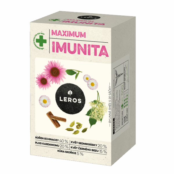 LEROS Bylinný čaj Maximum Imunita - nálev. sáčky (20 x 1,2 g) - s vysokým obsahem echinacey
