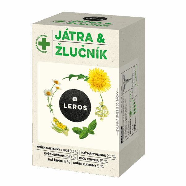LEROS Bylinný čaj Játra & žlučník - nálev. sáčky (20 x 1,5 g) - harmonizace trávení