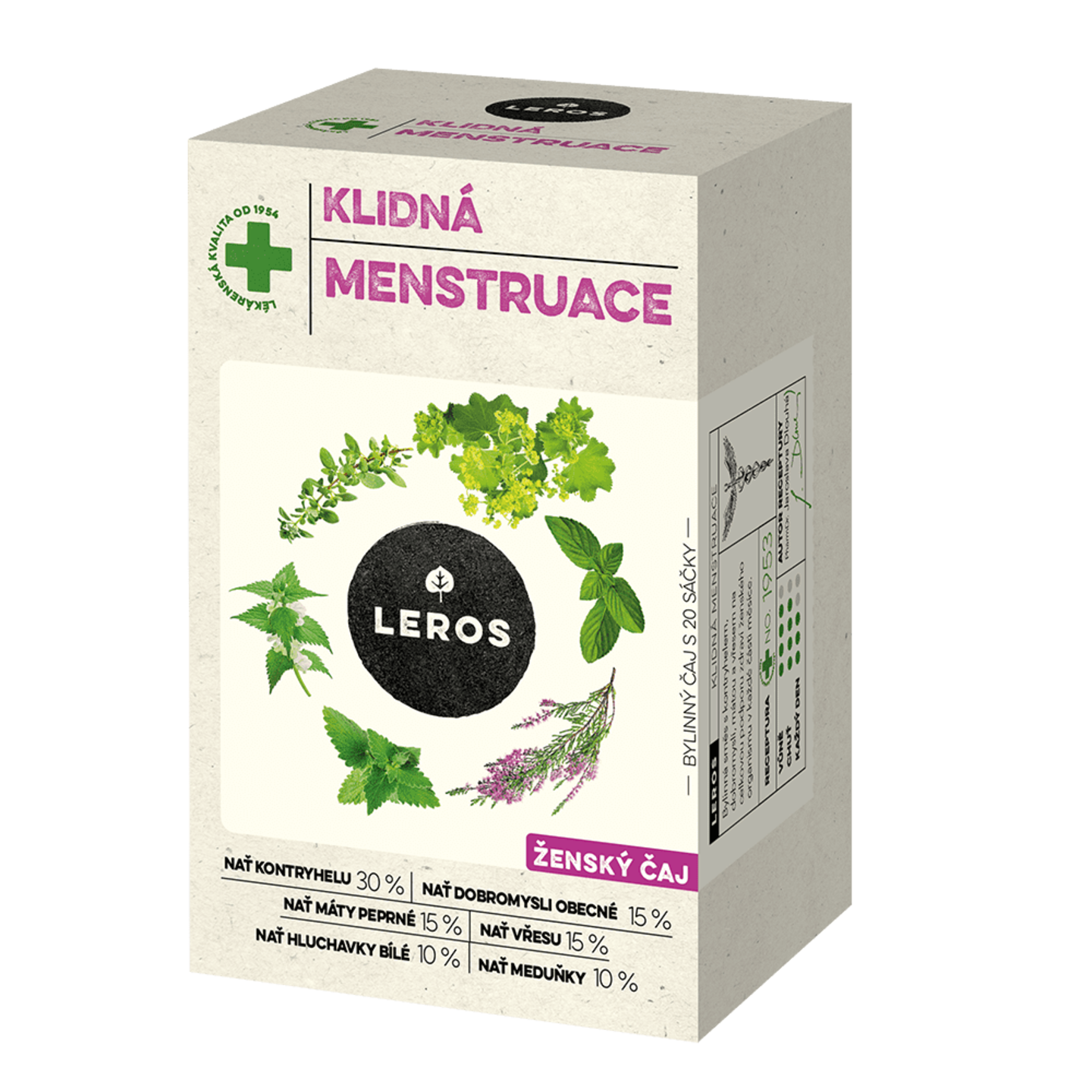 LEROS Bylinný čaj Klidná menstruace - nálev. sáčky (20 x 1,5 g) - pro menstruační komfort
