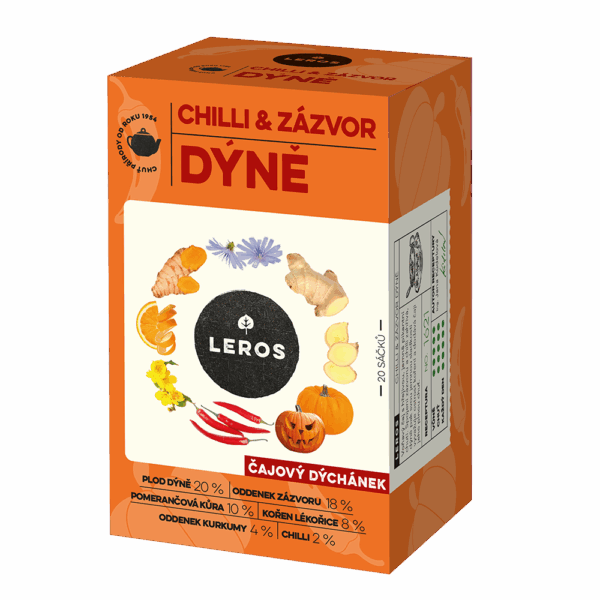 LEROS Čajový dýchánek Chilli, zázvor & dýně - nálev. sáčky (20 x 2 g) - jemně pikantní, hřejivá chuť