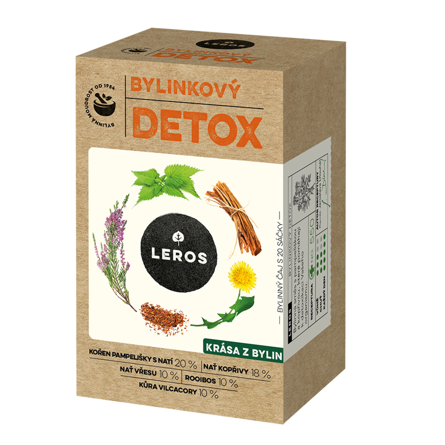 LEROS Bylinný čaj Bylinkový detox - nálev. sáčky (20 x 1,5 g) - pro očistu organismu