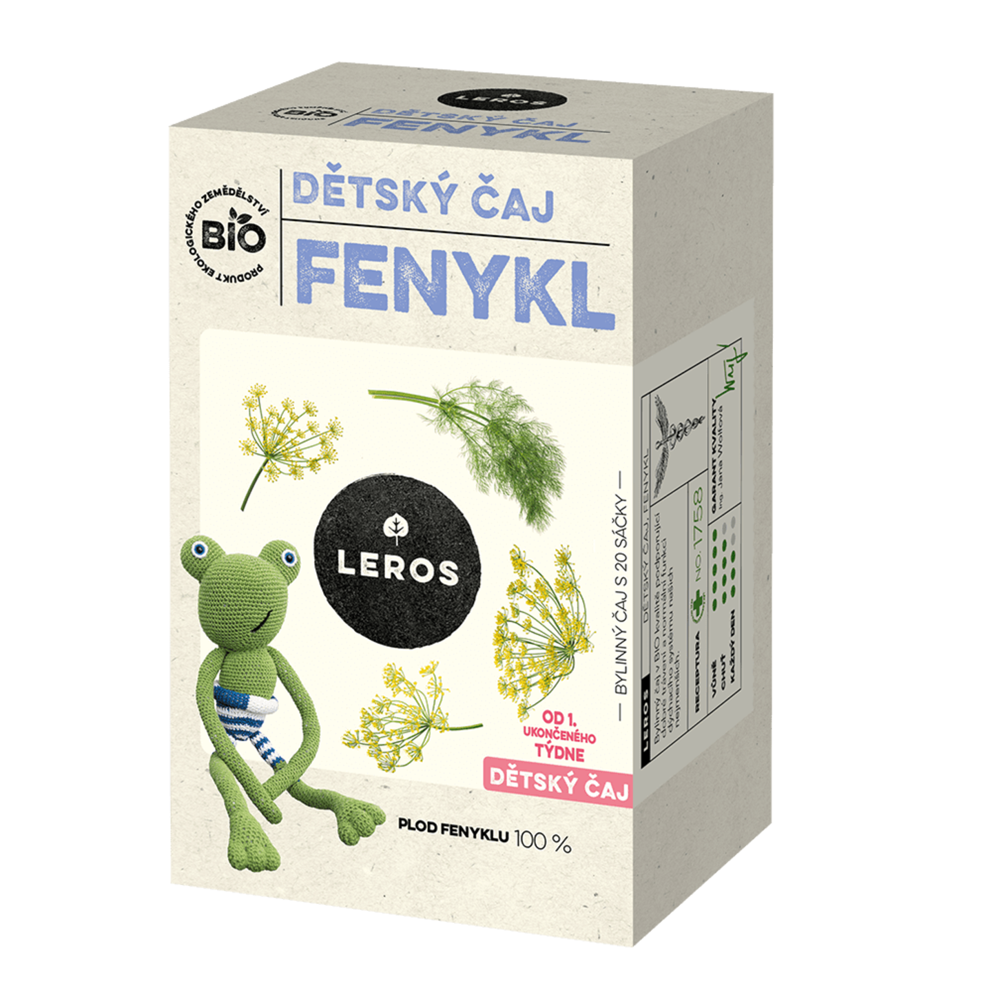 LEROS Dětský čaj Fenykl BIO - nálev. sáčky (20 x 1,5 g) - pro klidné bříško nejmenších